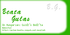 beata gulas business card